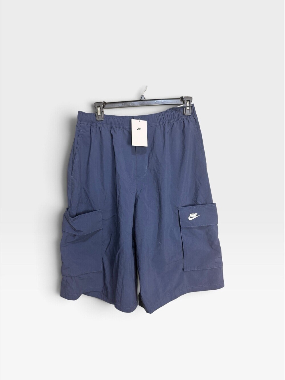Nike Shorts Mens L  Oversized Cargo Canvas Workwear Utility Baggy Navy Y2K Skate